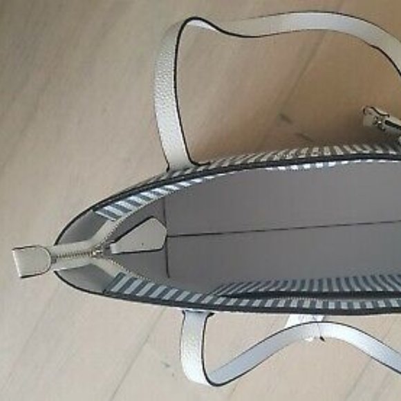 GUESS Blue White Striped Tote Bag Purse - Picture 4 of 8